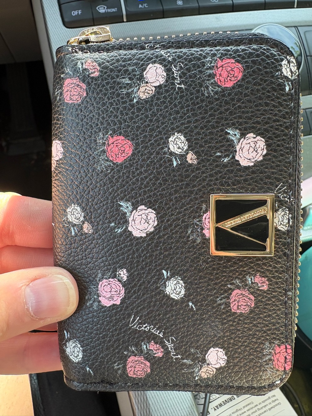Victoria’s Secret Wallet Small Zipper closure with floral pattern